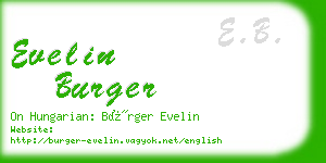 evelin burger business card